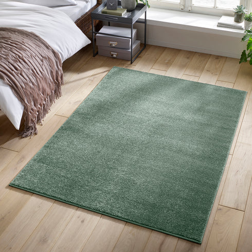 Kurzflor Teppich Designer | Flauschiger Flachflor fürs Wohnzimmer, Esszimmer, Schlafzimmer oder Kinderzimmer | Mint Grün